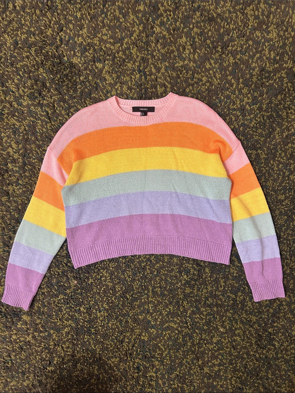 Forever 21 Pastel Rainbow Striped Sweater
